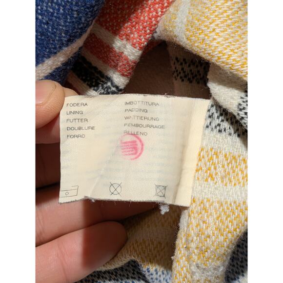 Think Pink Patchwork Flannel Shirt L Plaid Stripe Outdoor Vintage - Picture 13 of 14